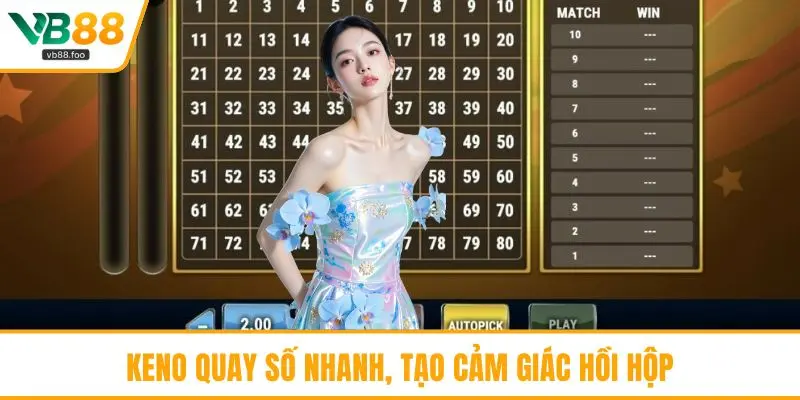Keno quay số nhanh, tạo cảm giác hồi hộp Keno quay số nhanh, tạo cảm giác hồi hộp
